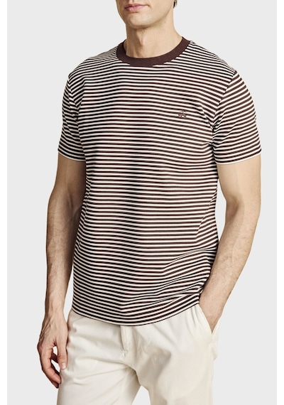 Brooks Brothers Bisiklet Yaka Çizgili T-shirt Erkek T Shirt Bbss26mts016292 Kahve-ekru Brooks Brothers Bisiklet Yaka Çizgili T-shirt Erkek T Shirt Bbss26mts016292 Kahve-ekru