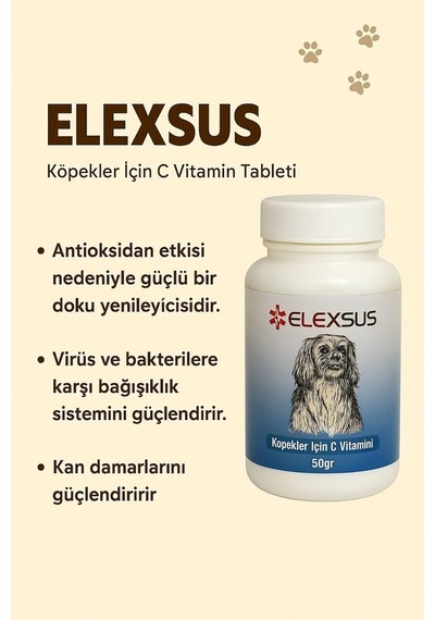 Köpekler Için C Vitamini Tableti 50g Bağışıklık Güçlendirici, Aromalı Takviye