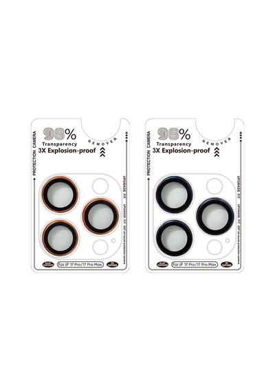 Binano Apple Uyumlu iPhone 17 Pro/17 Pro Max/16 Pro/16 Pro Max Safir Turuncu Kamera Koruyucu Turuncu