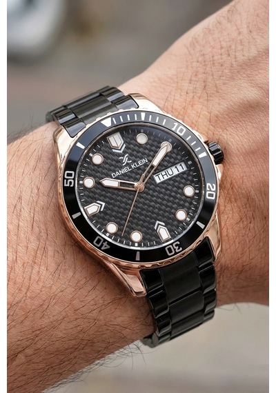 Daniel Klein 8680161711104 Siyah Çelik Kordonlu Sevgili Çift Kol Saatleri Rose Gold