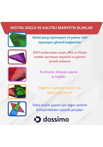 Hayvan Figürlü - Çocuklar İçin Renkli 3 Boyutlu Mıknatıslı 92 Parça Manyetik Oyun Seti