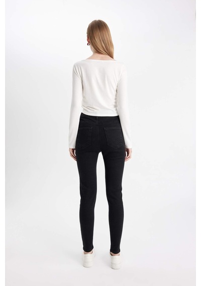 Defacto Rebeca Skinny Fit Normal Bel Bilek Boy Dar Paça Jean Pantolon C7610AX24AUNM40 Siyah