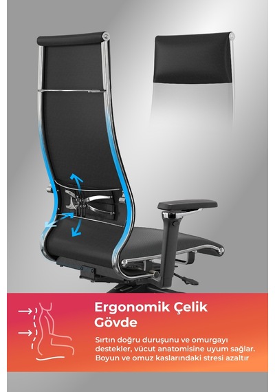 Samurai Ergonomik Koltuk Bel Destekli, Tekerlekli, Siyah, Deri Yönetici Koltuğu -50a.f.1.62 Siyah Samurai Ergonomik Koltuk Bel Destekli, Tekerlekli, Siyah, Deri Yönetici Koltuğu -50a.f.1.62 Siyah