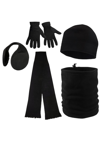 Axe Sportswear Kışlık Polar Eldiven Bere Boyunluk Kulaklık Atkı 5'li Set