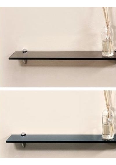 Raf Kitaplık Etejer Banyo Kitaplık Dekoratif Füme Cam 50X12Cm Füme
