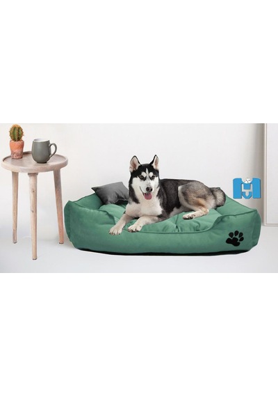 Mavi Vitrin İsme Özel Ultrasoft Mukavemetli Battal Boy Köpek Yatağı 110 x 90 CM