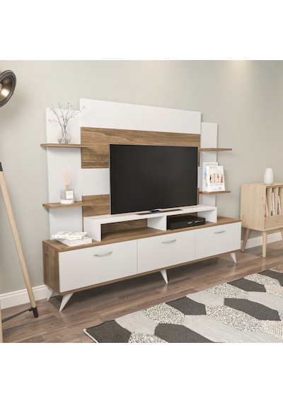 Decorotika Diana Tv Ünitesi Beyaz Ceviz Beyaz - Ceviz