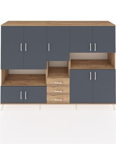 Hyperion Dolap 13 Raflı 3 Çekmeceli 9 Kapaklı 220x44x163 Çam-antr Çam-antrasit/çam Hyperion Dolap 13 Raflı 3 Çekmeceli 9 Kapaklı 220x44x163 Çam-antr Çam-antrasit/çam