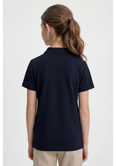 Tommy Life Lacivert Polo Yaka Standart Fit Basic Unisex T-shirt - 11330