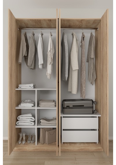 Aeka Ae-3190 Burç 4 Kapaklı Çok Bölmeli Askılı Raflı Ve Çekmeceli 210x140x53cm Gardırop Sonomo - Sonomo Aeka Ae-3190 Burç 4 Kapaklı Çok Bölmeli Askılı Raflı Ve Çekmeceli 210x140x53cm Gardırop Sonomo - Sonomo
