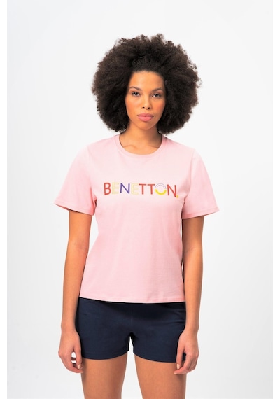 Benetton Bnt-w20382-23y Kadın T-shirt Bnt-w20382-r1398 Pudra