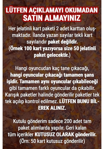 2025 Yepyeni Süper Final Serisi Oyuncu Kartları Süper Final Futbolcu Kartı 200 Paket 400 Adet Kart