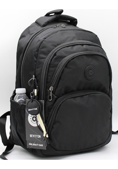 Özel Su İtici Kumaş Siyah Unisex Okul Çantası 34600