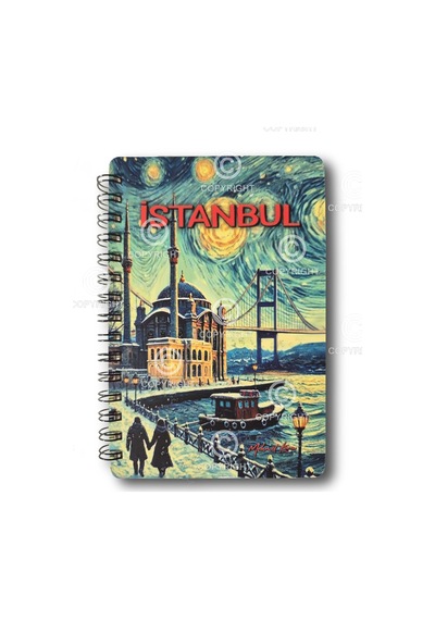 Simli Defter İstanbul A5 Yeni Yıl Çizgisiz Spiralli 14x21 Cm Ortaköy