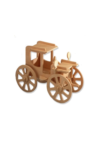 3D Ahşap Puzzle Maket Fayton Araba 19 Parça Woodcraft Constructio