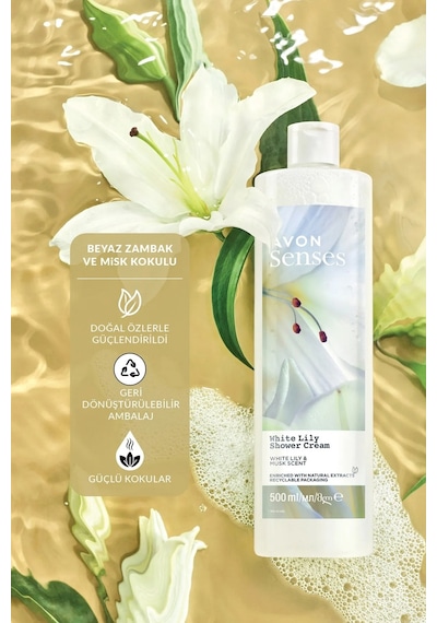 Avon Senses White Lily Beyaz Zambak Kokulu Duş Jeli 2 x 500 ML
