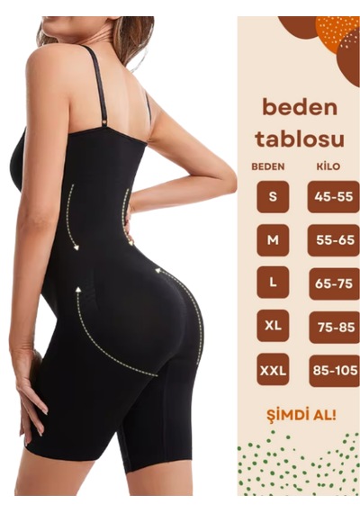 Fitform Giyim Boydan Korse Göbek,basen,göğüs,kalça Için Tüm Vücut Sıkılaştırıcı Tam Boy Toparlayıcı Korse SiYAH
