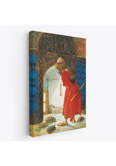Osman Hamdi Bey'in Kaplunbağa Terbiyecisi İsimli Eseri Kanvas Tablo-5129 70 X 100