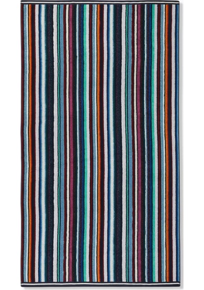 Missoni Home Csapr Plaj Havlusu, Pamuklu Havlu Kumaş , Çizgili & Zarif Mavi Standart
