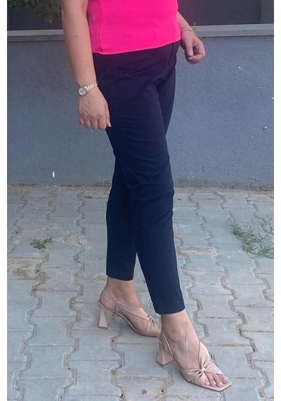 Mia Butik Kadın Lacivert Boru Paça Pantolon Lacivert