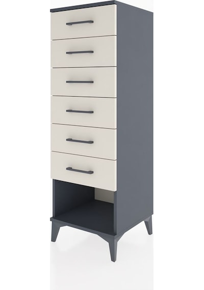 Hyperion Dolap 6 Çekmeceli 44x44x134 Antrasit-aytaşı Antrasit
