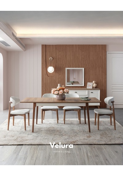 Sion Açılır Yemek Masası + 2 Sandalye Beyaz