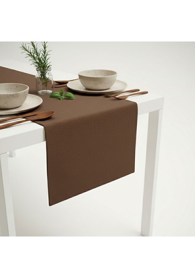 100% Pamuk Kumaş Kahverengi Runner 40x140