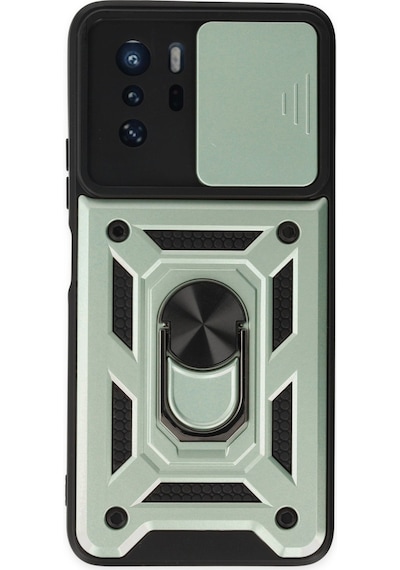Xiaomi Poco X3 Gt Uyumlu Kılıf Pars Lens Yüzüklü Silikon - Yeşil