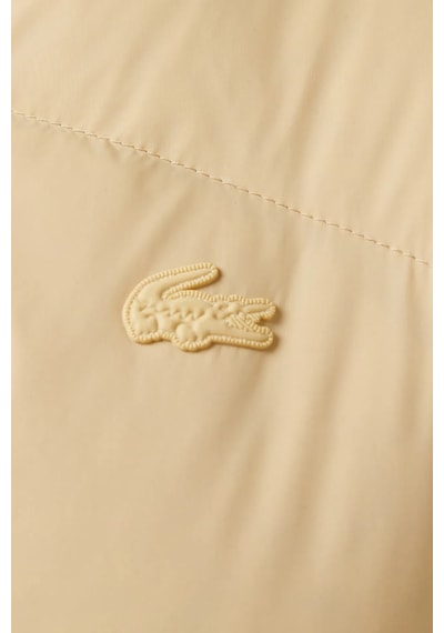 Lacoste Dik Yaka Kapitone Down Fill Jacket Dik Yaka Kapişonlu Kaz Tüyü Kadın Mont Bej Bej