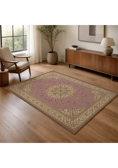 Kartela Halı Aro Halı Jüt Taban Dokuma Halı Gül Kurusu - 120 X 180 Cm