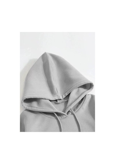 Veraura Lifestyle Erkek Düz Kapüşonlu Sweat - Boyalı Gri