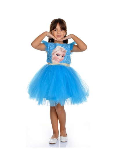 Mnk Baby & Kids Kız Çocuk Parti Kostüm Elbisesi M00674 Mavi