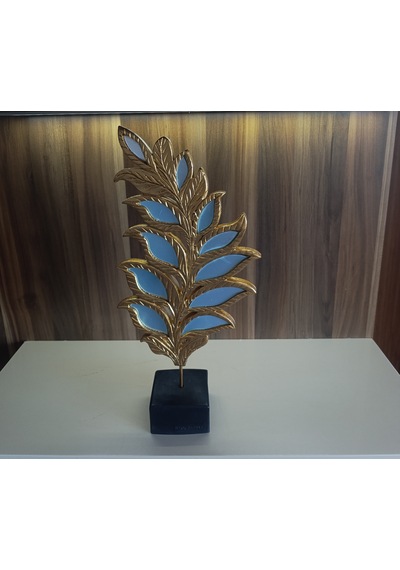 18cm-35cmlik Polyester,sarı Renk Yaprak Desenli Aynalı Biblo