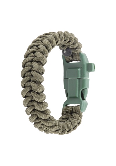 Paracord Haki Yeşil Bileklik Pusula Ateş Başlatıcı Magnezyum Çok Renkli