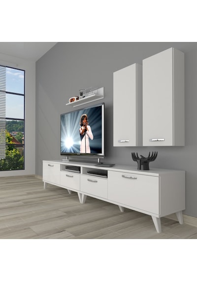 Decoraktiv Eko 5220d Slm Retro Tv Ünitesi Tv Sehpası Beyaz