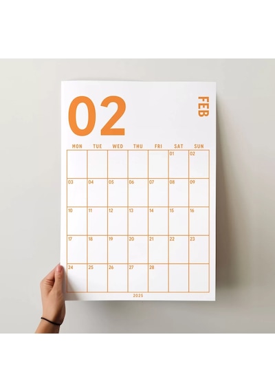 2027 Aylık Planlayıcı Duvar Takvimi, 33x48 Cm & A4 Poster Takvim, Organizer Takvim, Gökkuşağı Renkle Çok Renkli