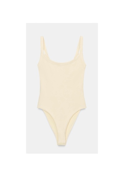 Lilly Butter Yellow Pamuk Sırt Dekolteli Body Sarı Sarı