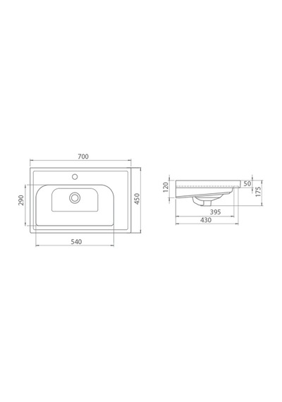 Turkuaz Seramik Cerastyle Frame Lavabo 70CM Damlalıklı Sifonsuz