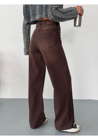 Kadın Kahverengi Taşlamalı Wide-leg Jean Yüksek Bel Geniş Paça Kot Pantolon Kahverengi+wide-leg Kadın Kahverengi Taşlamalı Wide-leg Jean Yüksek Bel Geniş Paça Kot Pantolon Kahverengi+wide-leg