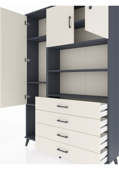 Arges Dolap 7 Raflı 4 Çekmeceli 3 Kapaklı 132x30x195 Antrasit-aytaşı/aytaşı Aytası/aytası Arges Dolap 7 Raflı 4 Çekmeceli 3 Kapaklı 132x30x195 Antrasit-aytaşı/aytaşı Aytası/aytası