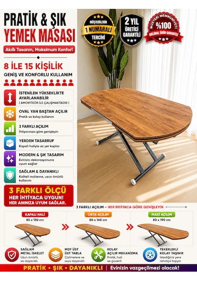 Oval Yan Baştan Açılır Akıllı Masa Üst Tabla Mdf Yüksekliği Ayarlanabilir Pratik Krom Kaplama Ceviz Oval Yan Baştan Açılır Akıllı Masa Üst Tabla Mdf Yüksekliği Ayarlanabilir Pratik Krom Kaplama Ceviz