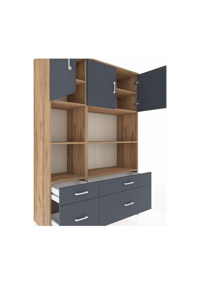 Hyperion Dolap 8 Raflı 4 Çekmeceli 3 Kapaklı 132x44x195 Çam-antrasit/antrasit Antrasıt/antrasıt Hyperion Dolap 8 Raflı 4 Çekmeceli 3 Kapaklı 132x44x195 Çam-antrasit/antrasit Antrasıt/antrasıt