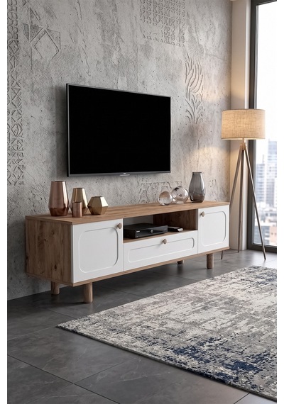 Bohem 180 Cm 3 Kapaklı Tv Ünitesi - Geniş Tv Sehpası - Sunta Çam