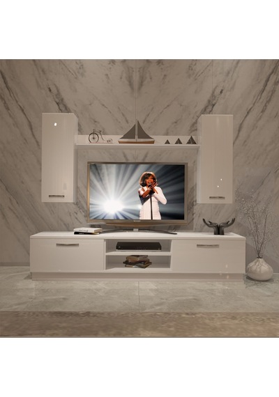 Decoraktiv Eko 5db Mdf Dvd Tv Ünitesi Tv Sehpası Beyaz