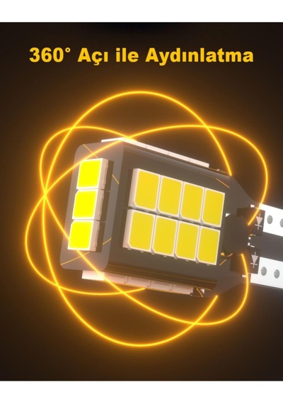 T15 Led Araç Geri Vites Ampulü, W16w 921, Canbus Uyumlu, Beyaz