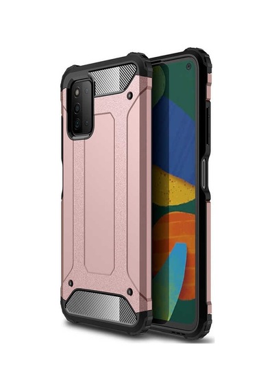 Kilifone - Samsung Uyumlu Galaxy A03s - Kılıf Çift Katman Zırh Tank Crash Military Kapak - Rose Gold