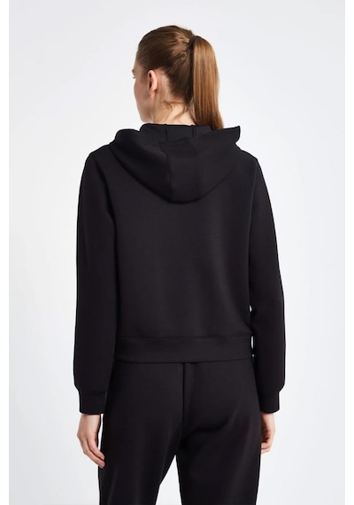 Lescon 24ntbl002136-633 Siyah Kadın Fermuarlı Kapşonlu Sweatshirt Siyah