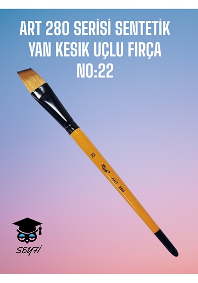 N0:22 Art 280 Serisi Sentetik Yan Kesık Uçlu Fırça