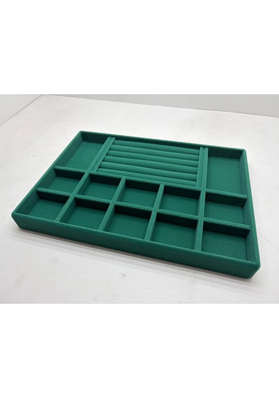İstanbul Model Süet Kumaş Yeşil Renk 24/34 Cm Takı Sergileme Standı