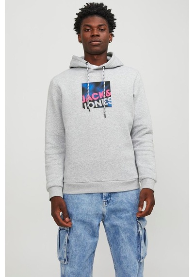 Jack & Jones Jack&jones Jcologan Sweat Hood Aw23 A.gri 001